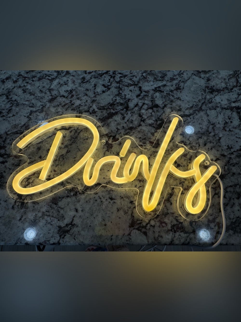 White Neon Script Wall Sign - Home Dining Accent